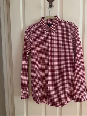 Ralph Lauren Red and White Gingham Button-Down Shirt
